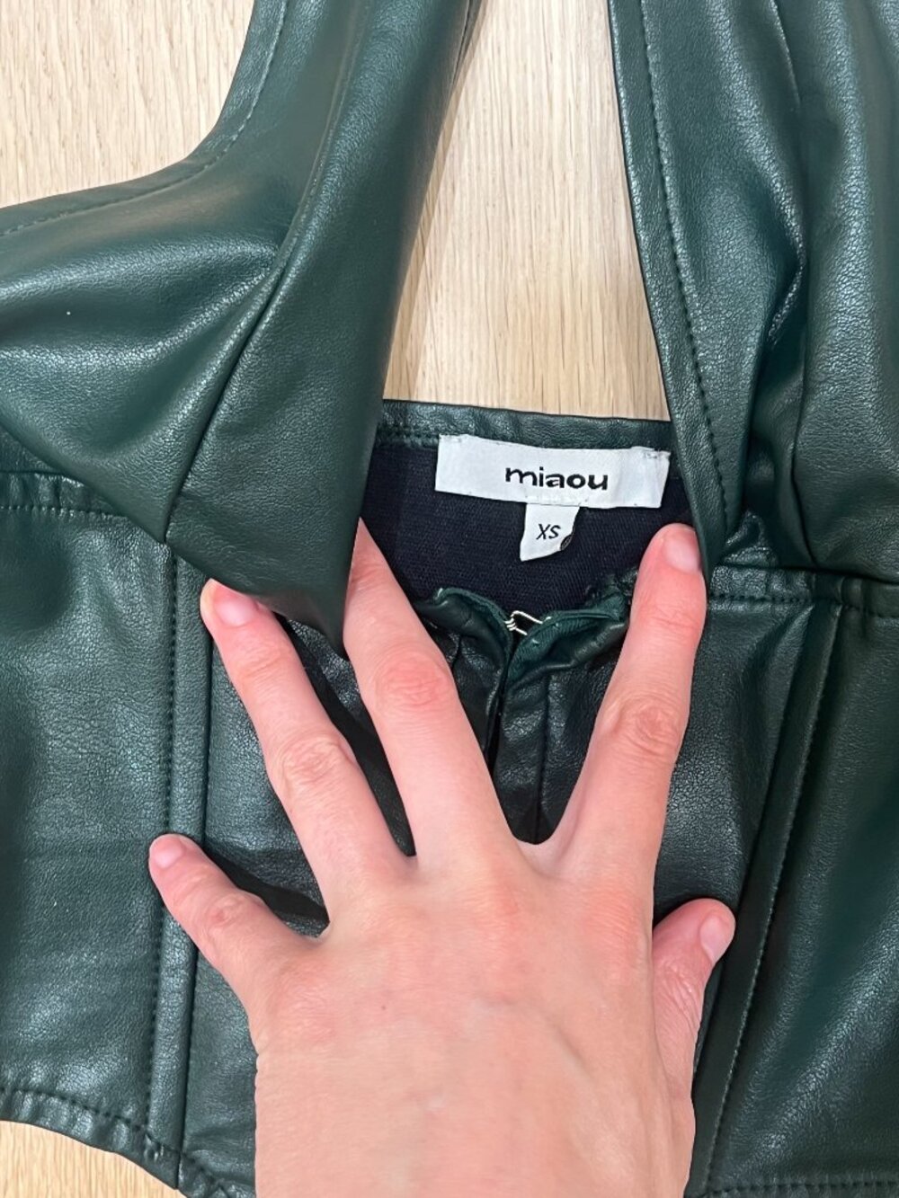 Miaou Matching Set — Mara Corset & Fig Mini Skirt in Forest Green - Picture 3 of 7